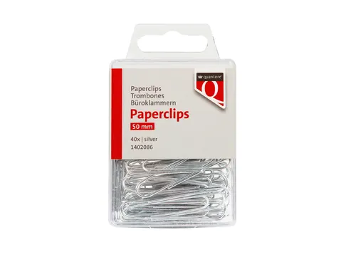 Paperclip Quantore 50mm rond 40 stuks zilver