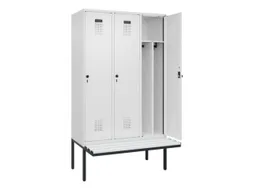 locker met bank,voor scheiding van kleding,HxBxD 2120x1200x815mm,3vak