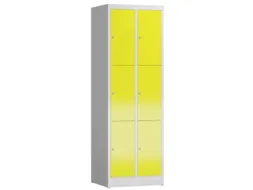 Lockerkast 1800x590x500mm 2x3 vakken cilinderslot, sokkel, RAL1018