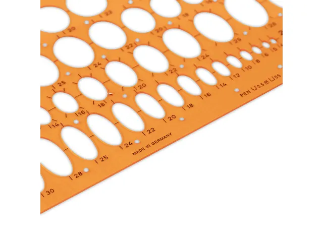 Sjabloon ellips Standardgraph 20°-50°