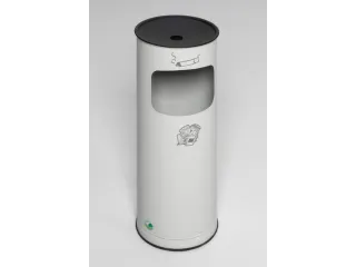 Combi-Asbak 17 Liter HxØ 610x250mm Ral7035 Grijs Staal - 1