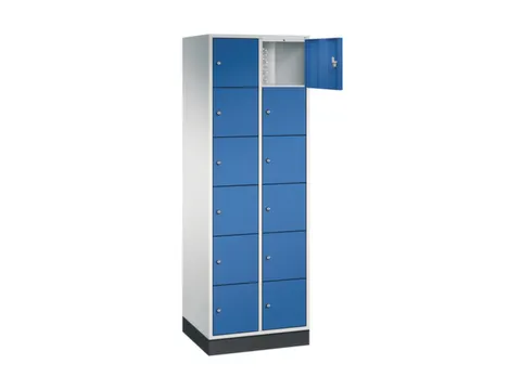 lockerkast,RAL 7035/RAL 5010,HxBxD 1950x620x500mm,2x6vakken,cil.-slot