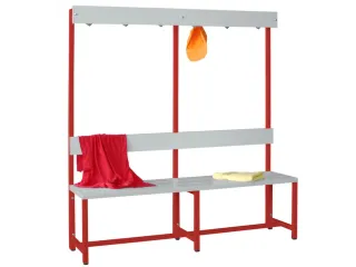 omkleedbank,HxLxD 1600x1500x400mm,onderstel RAL3000 - 2