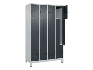 Z-garderobekast,HxBxD 1950x1200x500mm,vak B 150/300mm,draaigrendel - 2