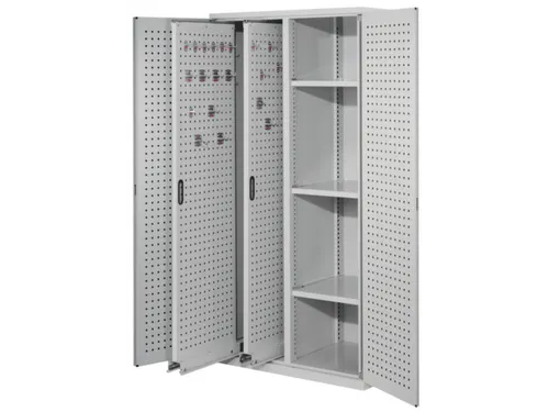 verticale kast,HxBxD 1950x1000x600mm,deur m. perforaties,RAL5010