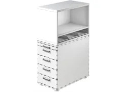 containeropzet,HxBxD 530x428x800mm,m. 3kunstst. inzetelementen DIN A4