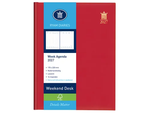 Agenda 2027 Ryam Weekplan Weekend Desk Lazio 7dagen/2pagina's assorti