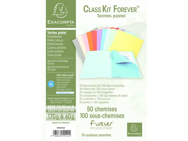 Klassementskit CLASS'KIT Forever 100% gerecycleerd 50 dossiermappen