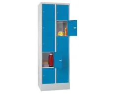lockerkast,HxBxD 1850x600x500mm,2x5vakken,RAL7035,front RAL6011