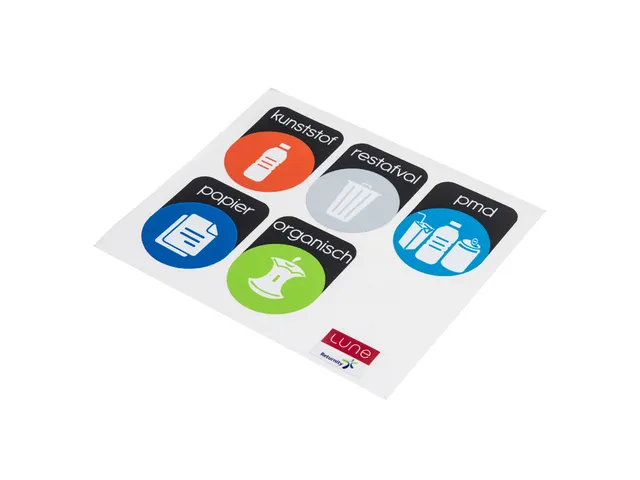 Gescheiden Afvalbak Lune Binc 3-stroom Met Open Deksel Wit