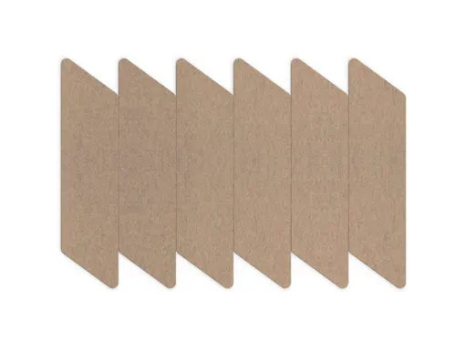 Akoestische PET-vilt parallellogram stroken beige 30x120cm 6 stuks