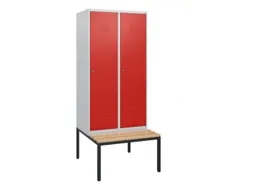 locker met bank,HxBxD 1950x800x815mm,2vak,vak B 400mm,cil.-slot