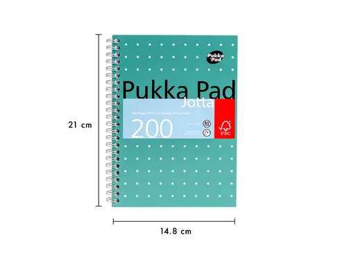 Notitieboek Pukka Jotta A5 lijn 100vel/200pag 80 gram groen