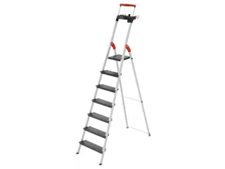 staande trap,7 XXL treden,treden/platform zwart,Stand H 1,5m - 3