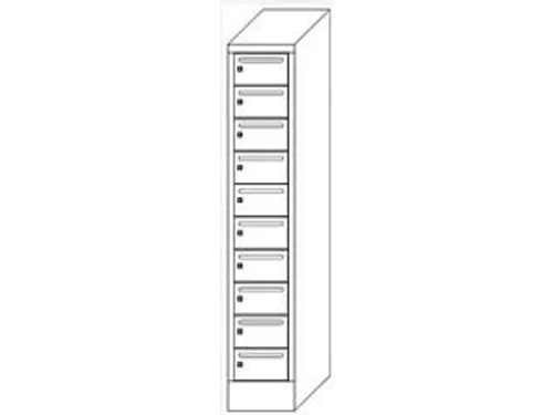 Postsorteerkast 1850x330x500mm 10 Vakken Vak B 300mm Met Postsleuf