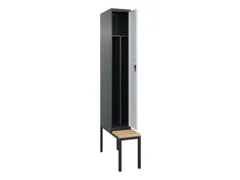locker met bank,voor scheiding van kleding,HxBxD 2120x300x815mm,1vak