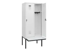 locker met bank,HxBxD 1950x800x815mm,2vak,vak B 400mm,draaigrendel