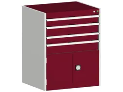 ladekast HxBxD 1000x800x650mm 4laden romp RAL7035 front RAL3004