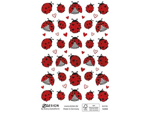 Papieretiket Z-design Creative pakje a 1 vel lieveheersbeestjes