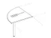 angle de liaison,90 °,HxlxP 720-840x800x800mm,rond,MP-gris clair