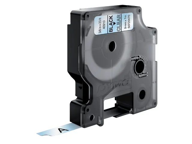 Labeltape Dymo 40910 D1 S720670 9mmx7m zwart op transparant