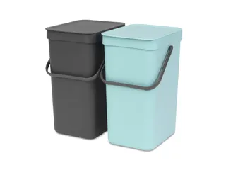 Inbouwafvalemmer Sort & Go 2x12 liter Mint Grijs Brabantia - 1