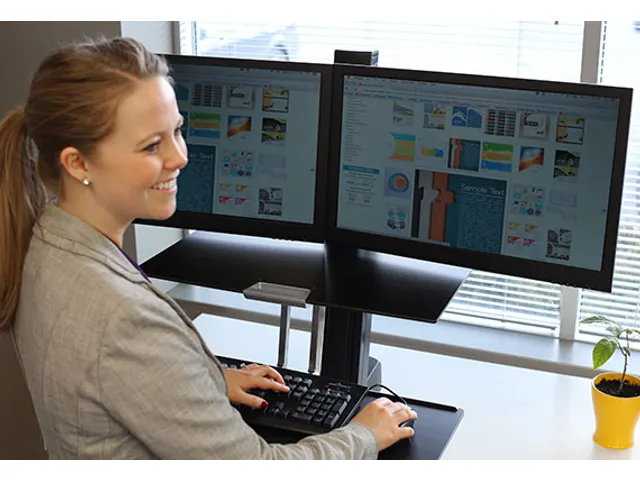 Werkstation Sta Bureau Workfit S Duo Zwart