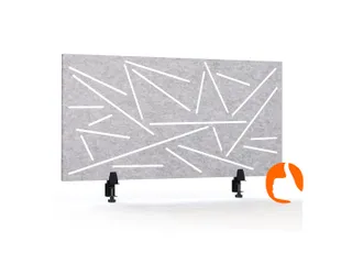Akoestisch Bureaupaneel met patroon uitsnede 60x120cm Lichtgrijs - 1