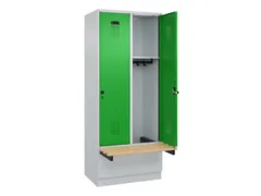 locker met bank,HxBxD 1950x800x815mm,2vak,vak B 400mm,draaigrendel