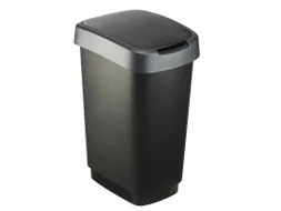 Afvalbak Twist 25 liter Zwart Zilver