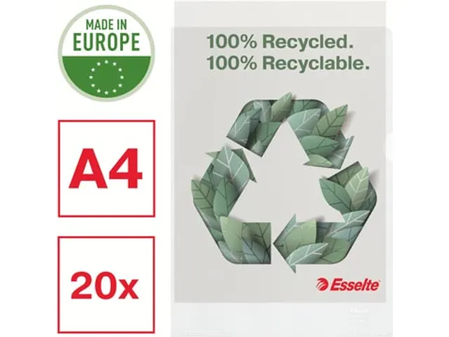 L-map 100 % gerecycleerd transparant 20 stuks