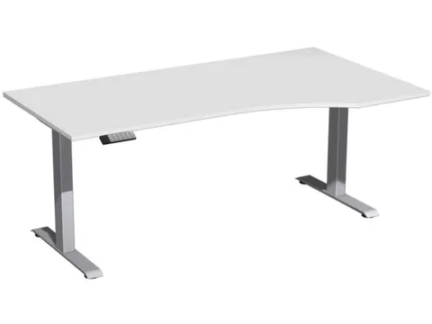 Bureau Large à droite Hauteur réglable 730-1230x1800x1000mm Gris cla