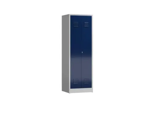 Lockerkast 1800x590x500mm 2 vakken, klinksluiting, RAL5010