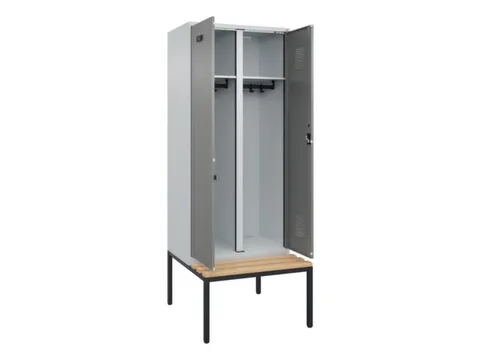 locker met bank,voor scheiding van kleding,HxBxD 2120x800x815mm,2vak