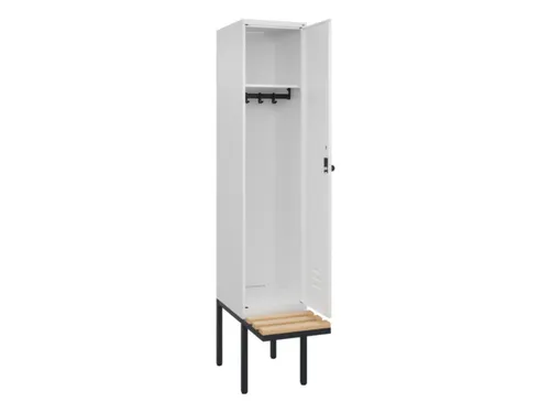 locker met bank,HxBxD 2120x400x815mm,1vak,vak B 400mm,draaigrendel