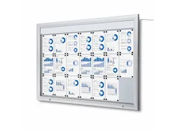 Outdoor mededelingenbord 21x A4 met logopaneel LED verlicht
