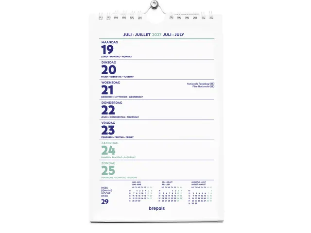 Wire-O Wand-week kalender, 4-talig, 2026