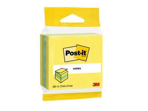 Memoblok 3M Post-it 2012L 51x51mm kubus ass kleur 400 vel