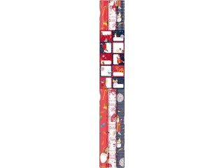 Inpakpapier Sint 200x70cm set à 3 rollen + stickervel met 10 etikette - 2