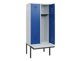 locker met bank,HxBxD 1950x800x815mm,2vak,vak B 400mm,cilinderslot - 1