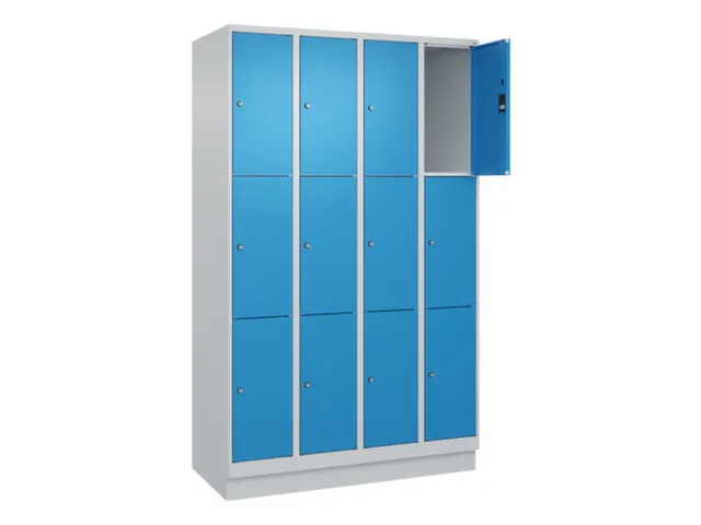 lockerkast,HxBxD 1950x1200x500mm,4x3vakken,vak B 300mm,cil.-slot