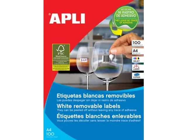 Apli Afneembare Witte Etiketten 38x21.2mm