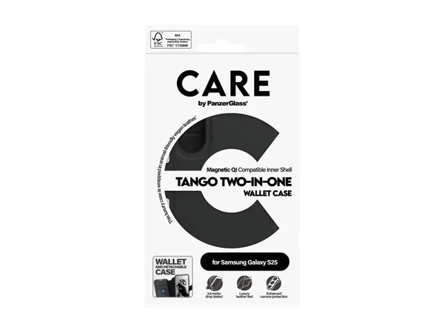 PanzerGlass CARE by Tango 2-in-1 Wallet Case w. Qi Compatible Sa