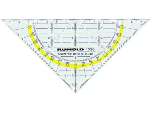 Geodriehoek Rumold 1026 160mm transparant
