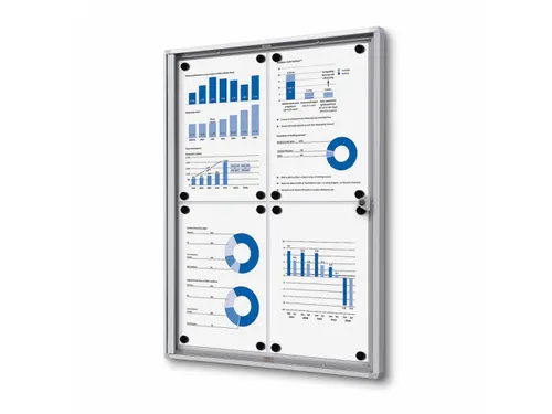 Vitrinekast Mededelingenbord Economy 4xA4 Zilver
