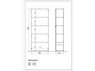 dossierkast,HxBxD 1960x800x370mm,5xhouten vloer,5ordnerhoogte - 5