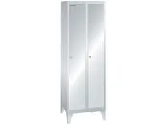 garderobekast,HxBxD 1850x600x500mm,2vak,vak B 300mm,cil.-slot,voeten