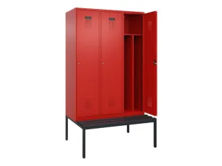 locker met bank,voor scheiding van kleding,HxBxD 2120x1200x815mm,3vak - 1