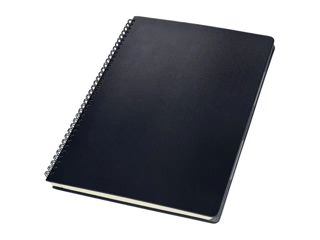 Notitieblok Conceptum met register spiraal zwart 5mm ruit hardcover. 1