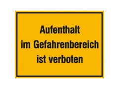 aanwijzingsbord,Verboden zich in de gevarenzone te begeven,PVC